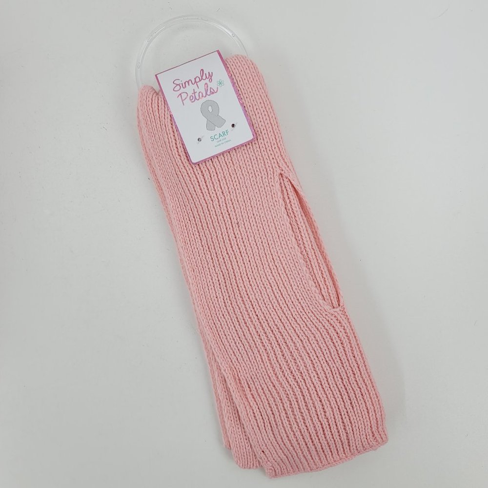 New Simply Petals Womens Acrylic Knit Winter Scarf Light Pink 52" Long x 8" Wide